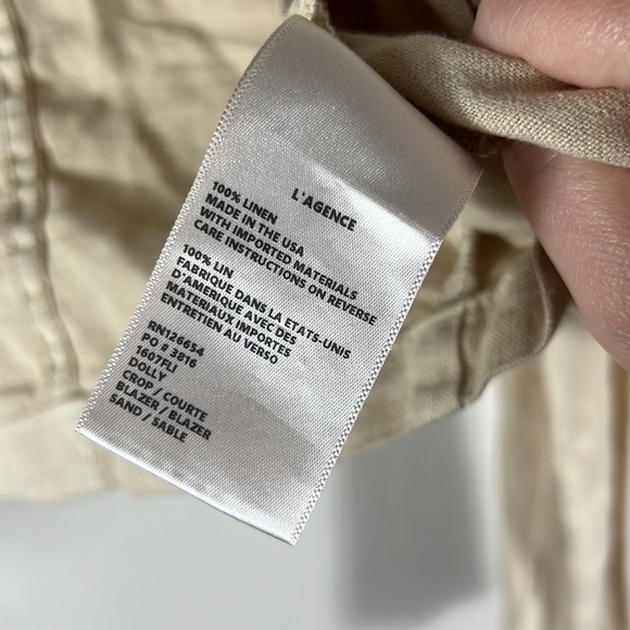 (SOLD) L'AGENCE Dolly Crop Linen Blazer - Picture 8 of 9